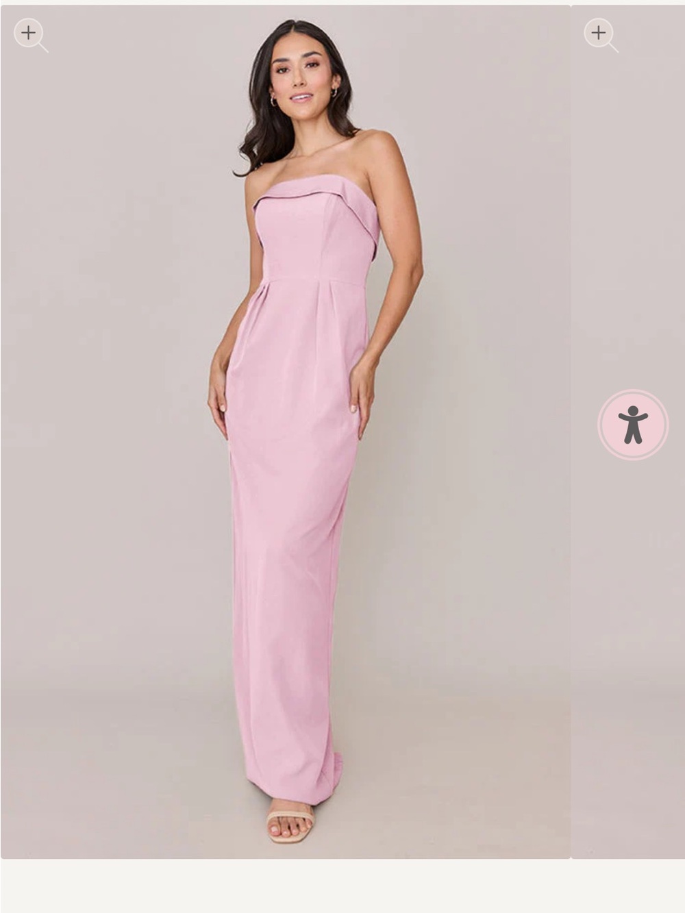 Revelry Strapless Caroline Crepe Dress. Sz 16